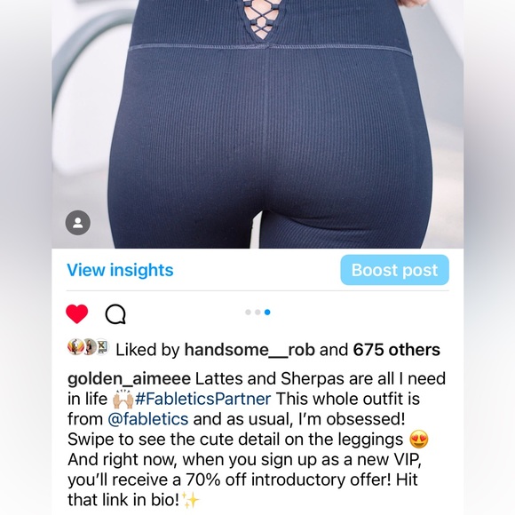 FABLETICS NAVY BLUE WAFFLE LEGGINGS - Picture 3 of 6